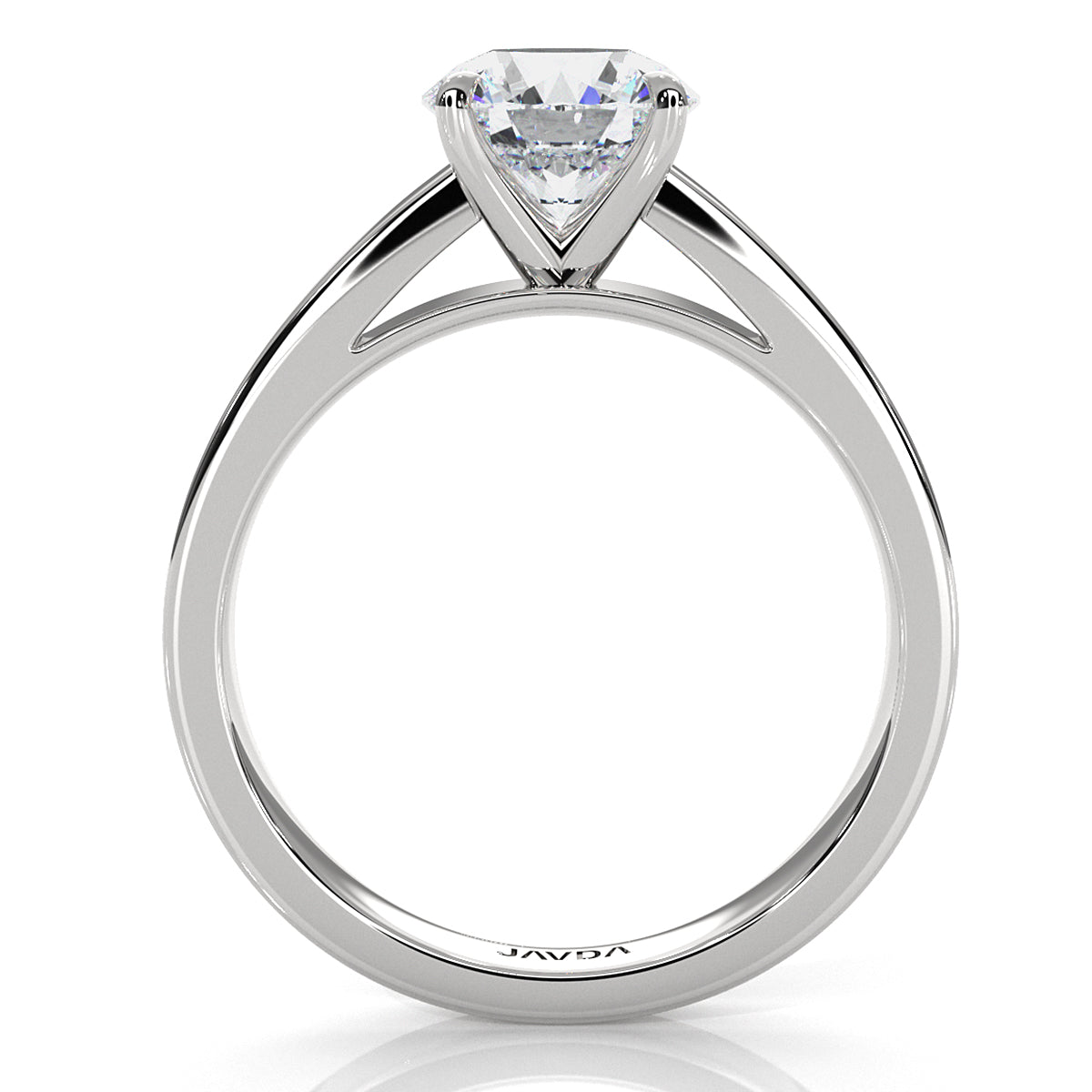 3.5mm Cathedral Style Flat Edge Solitaire Lab Grown Diamond IGI Certified Engagement Ring 4g Setting 1.00 Ctw.